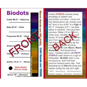 stressmarket.com Biodot Instruction Card - Stress Management, Biofeedback - Instruction Card - Formal/Professional - Teen, Adult