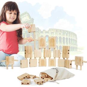 Wooden Blocks for Toddlers 1-3, Building Blocks for Toddlers 1-3 Stacking Toys for Toddlers Wooden Building Blocks Montessori Toys Stacking Blocks Learning Toys with Canvas Storage Bag Ages 1 2 3 4 5