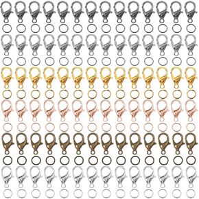 510PCS Lobster Clasps for Jewelry Making 6 Colors Lobster Claw Clasps and Open Jump Rings Set 210pcs Lobster Claw Clasps Bracelet Clasps and Closures for DIY Bracelet Necklace Jewelry Making