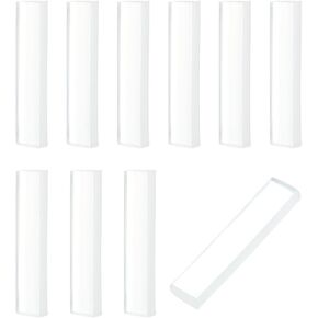 INFUNLY 10pcs Clear White Reusable Clay Making Transparent Moulding Clay Craft Resin Strip Use with Hot Water Clear Modeling Clay Perfect for Short Clay Project with Storage Box 2.9x2.9 Inch
