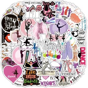 SBOBUY 100PCS Dancing Stickers,Water Bottles Laptop Car Decal - Perfect Dancer Gifts for Girls and Teenagers，Dance Decals, Girls Dance Party Favors (Dancing)