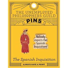The Unemployed Philosophers Guild Monty Python Spanish Inquisition Pin Set - Strong Rubber Backing Clasps