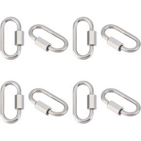 UNICRAFTALE 6Pcs 304 Stainless Steel Screw Carabiner Lock Charms Oval Keychain Clasps Black Keychain Clip Hook Quick Link for DIY Bracelet Necklaces Keychain Jewelry Making