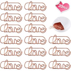 Miastar جميل شكل قلب مقاطع صغيرة من النحاس - دعوة حفل زفاف في Office School Decoration Decoration - Planner Paperclips (20 PCS) (Love)