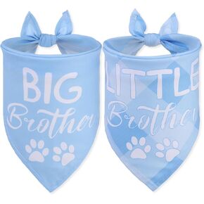 PAWCHIE Big Sister Little Sister Dog Bandana 2 Pack,Pink Pet Dog Scarf Accessories,Dog Triangle Scarf Bibs for Puppy Small Medium Dogs,Baby Announcement Dog Bandana for Girl,Gift for Dog Lover