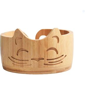 Wooden Yarn Bowl, 6.7'' Large Yarn Bowls for Crocheting, Handmade Knitting Yarn Bowl with Holes Yarn Ball Storage to Prevent Yarn Tangling, for Knitting and Crocheting Lovers