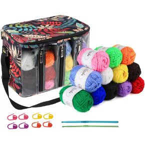 1 plusselect crochet bag kit knitting eletles karn bag bag storage with inner divider ، crochet char karn skeins craft bag for crochet kits yarn yarn bag bag for crochet novice ، thansusts.
