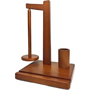 Yarn Holder for Knitting and Crocheting, Wooden Yarn Spinner, Yarn Ball Holder with Phone Stand and Crochet Hook Storage, Yarn Dispenser Gifts for Crocheting Knitting Lovers