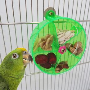 Parrot Snack Feeder Rotary Fruit Tray for Birds Parrot Parakeet Cockatiel Conure Cockatoo Budgie