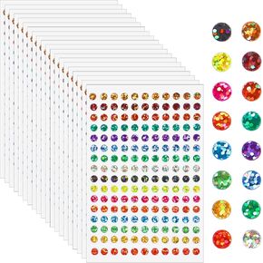 20 Sheets/3520Pcs Color Coding Labels, Sparkle Shiny Dot Stickers 16 Colors Laser Shiny Circle Mini Stickers for Behavior Chart Classroom Office Home Planner Art DIY