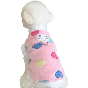 Dog Sweater Plush Dog Vest Warm Dog Clothes for Small Dogs Fashionable Cute Puppy Clothes for Autumn Winter Sleeveless Dog Clothes for Small and Medium Breeds (Pink, Large)