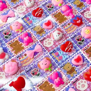 24 Packs Gift Cards, Mochi Squishy Toys, Kawaii Mochi Squishy Toy to Squeeze Toy Stress Relief Fidget Toy for Kids Valentine Party Favor Classroom Exchange Prizes