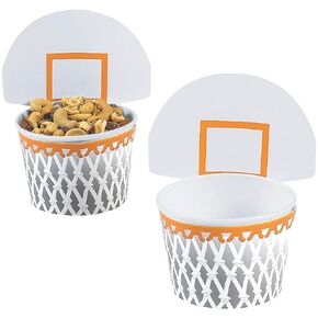 Fun Express Basketball Hoop Snack Cups - Party Supplies - 12 Pieces