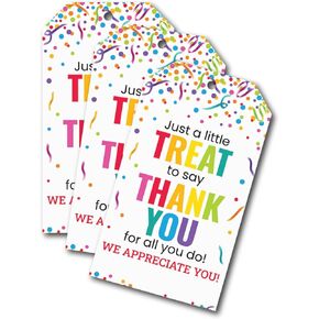 Appreciation Thank You Gift Tags, Pack of 25 Hang Labels, Favor Tags for Employees, Volunteers, Teachers, Secretary, Friends, Made in The USA