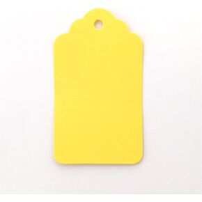 LWR Crafts 100 Hang Tags مستطيل أعلى من قمة مع Twines الجوت 100 قدم (2 3/4 "× 1 9/16" ، أصفر)