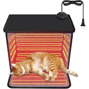 Heated Cat Bed, Adjustable Temperature Small Dog Cat Heating Mat, Indoor Cat Heating Pad