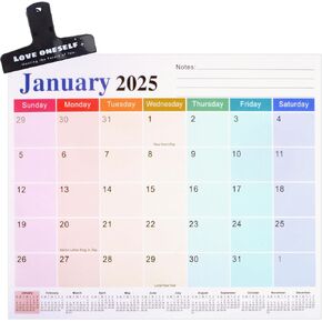 2025-2026 Magnetic Calendar for Refrigerator, Colorful 18 Monthly Fridge Calendar from January 2025 Until June 2026 Plastic Chip Clip with Strong Magnets for Home Office Easy Organizing
