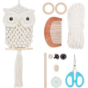 FREEBLOSS Macrame Owl Kit for Beginners Macrame Wall Hanging Kit Macrame Tassels Wall Haning Boho Wall Hanging DIY Macrame Kit Macrame Owl Wall Hanging Decor for Adults Gift