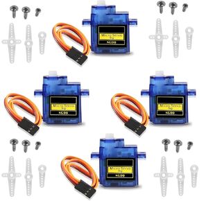 4Pack SG90 Micro Servo Motor Mini Servo SG90 9g Servo Kit for RC Helicopter Airplane Car Boat Robot Arm/Hand/Walking/Servo Door Lock Control with Cable