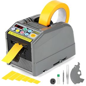 Upgraded Ribbon Cutting Machine,Automatic Tape Dispenser 2025 Upgraded Silicone Wheel for 6 Lengths Sets, 6-60 mm Width, 5-999 mm Length Ideal for Business & Home