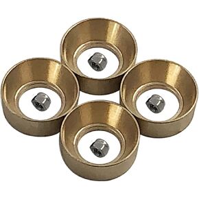 FainWan Brass Wheel Weights w/Locknuts Compatible with Axi-al SCX24 Deadbolt AXI90081 Upgrade Parts 1/24 RC Crawler Car (Set of 4)