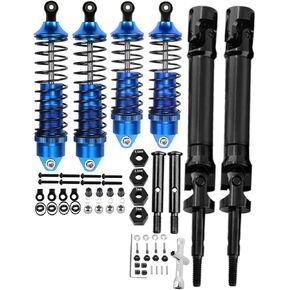 RC Alloy Big Bore RC Shock & Stainless Steel Drive Shaft Axles CVD Upgrades Part for 1/10 Rustler VXL 2WD,Slash VXL 2WD, Stampede VXL 2WD,Hoss VXL 2WD,w/Wheel Hex,Blue