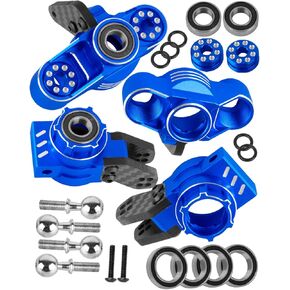 RC Upgrades Part Front Knuckles Steering Blocks&Rear Hub Stub Axle Carriers for 1/8 Kraton (Also for V4&V5)/Notorious/Outcast 6S BLX,Steering Hops Up,Replaces #AR330505#AR330404,Navy Blue