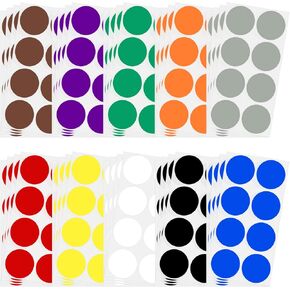 320 PCS Color Coding Labels 2" Round Coding Sticker 10 Assorted Self-Adhesive Colors Circle Dot Labels for Office, Classroom, Inventory Organize 40 Sheets
