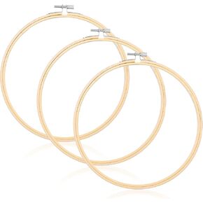 Embroidery Frame, 3 Pcs Embroidery Hoops 8 Inch Round Bamboo Cross Stitch Hoop Ring Embroidery Hoop Frame for Embroidery Cross Stitch Art Craft Handy Sewing