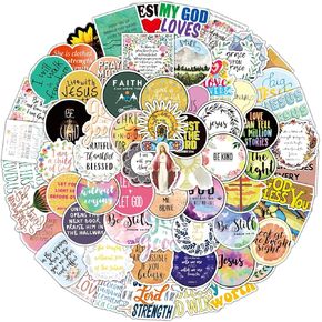 100pcs Christian Stickers， Bible Stickers Stickers Bulk， Motivational Stickers Kid Stickers Christian Gifts for Women Inspirational Stickers for Kids Boys Girls Bible Stickers (100pcs)