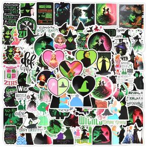 YARIEW 110 Pcs Wicked Stickers Aesthetic Waterproof Stickers Wicked Birthday Decorations Cute Stickers for Water Bottles, Laptop, Phone, Luggage, Guitar, Scrapbooking for Adults Party Gifts