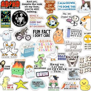 123PCS Funny Stickers for Women, Adult No-Repeat Meme Stickers Pack for Water Bottle Waterproof Cool Stickers for Laptop, Bumper, Phone, Wall, Window Decals Decors