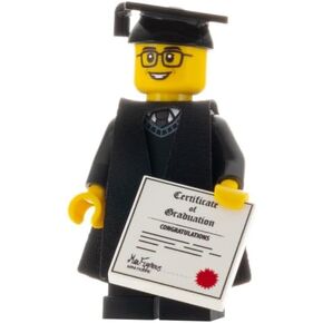تصميم مخصص minifigure - خريج الذكور - طبعة جامعي البالغين ، أسود in Kuwait
