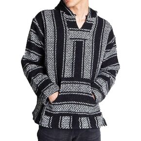 Earth Ragz Baja Joe Striped Woven Eco-Friendly Pullover Hoodie Rasta 3X-Large
