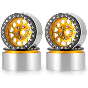 RCLIONS 4PCS 1.9" Beadlock Wheels RC Aluminum Rims for 1/10th AXIAL SCX10,SCX10 II,TRX4,Gen8 Gen7 RC Crawler Car Upgrade Parts