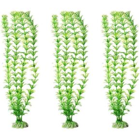 CNZ Aquarium Decor Fish Tank Decoration Ornament Artificial Plastic Plant Green (12-inch Green, 3pcs)