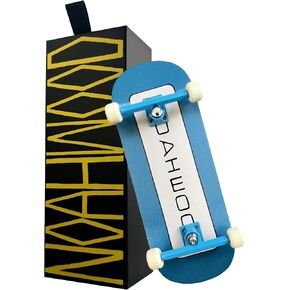 NW14.0 Fingerboard Complete (Short Vish Short tail deck 98x35.5mm 5 layer Color Maple Pro Critave Design Mini Skateboard Deck) + Pro 36mm Hex Azure Truck + Beige II Wheel (Noah Wood)
