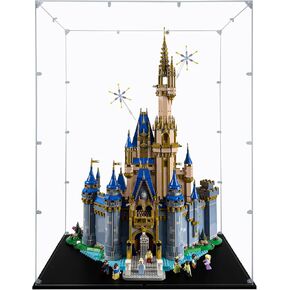 Acrylic Display Case Compatible for Lego Disney Castle #43222, Dustproof Display Case (Case Only) (Lego Sets are NOT Included) (Clear Background)