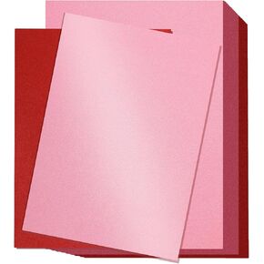 Colarr 120 Sheets Valentine's Day Shimmer Cardstock Double Sided Thick Paper 8.5 x 11" for Pink Red Weight Cover Greeting Card Invitation Birthday Wedding Party Supplies(Red, Pink, 250gsm)