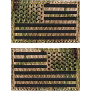 2 PCS AliPlus America Flag Patches IR Infrared Reflective Patches Laser Cut Patch Regular and Reverse(CP)