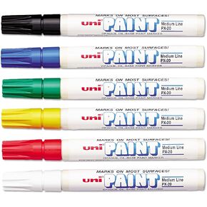 Uni-Paint Oil Based Marker, Medium Point, Assorted Inks,63630, 6/Set
