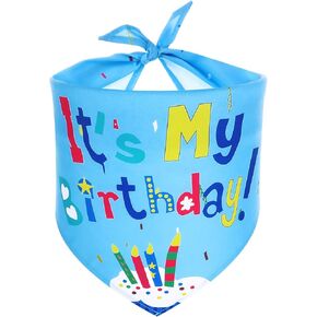 Birthday Bandana for Large Dog,Dog Birthday Bandana,Dog Birthday Decorations,Long 66cm/26In Triangle Bibs for Multi Sizes Dog,Birthday Dog Bandana for Large Dog Small Medium Pets Blue