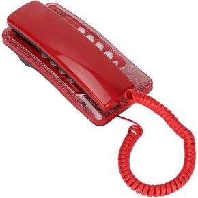 Desktop Corded Telephone ,Portable Wall Mounted Landline ,with Redial Quick Flash Mute Function ,Cord Phones for Home Hotel Office ,Retro Classical Telephone Landline Wired Desktop Phone(Red)