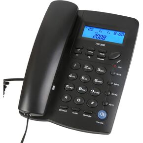 هاتف Sangyn Corded للمنزل/المكتب/الفندق ، الهاتف الأرضي مع مكبر الصوت ، معرف المتصل ، إعادة التثبيت ، ضوء المؤشر ، الآلة الحاسبة الأساسية ، DTMF/FSK هاتف الأعمال المتوافق