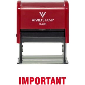 Important Self Inking Rubber Stamp (Red Ink) - Medium
