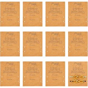 Fashewelry 100pcs Friendship Bracelet Display Cards Kraft Paper Jewelry Hanging Cards Rectangle Necklace Holder Cards for Anklet Fashion Jewelry Packaging
