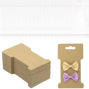 PATIKIL Hair Clip Display Cards, 100 Pcs Cardstock Hair Bow Holder for Hair Accessories Display and Organization, Brown