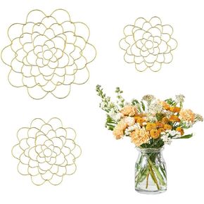 3 Pcs Flower Arrangement Holder Stainless Reusable Wire Flower Arranging Tool Floral Insert Metal Round Floral Frog for Vase Plant Flower Fixation
