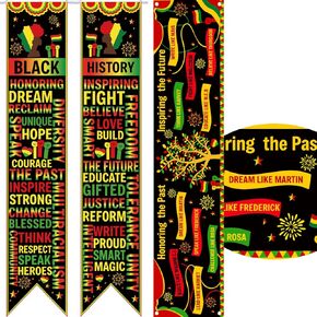 61 In Black History Month Bulletin Board Banners MLK Day Decorations Black History Month Sign African American Martin Luther King Decor for Classroom School Office Black History Party Supplies (bright, 71in)