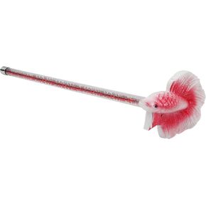 WishLotus 1Pcs Betta Wand, Cute Betta Shaped Fish Traning Wand Toy, Interactive Fishtoys for Betta Shrimp Training Playing (Red)